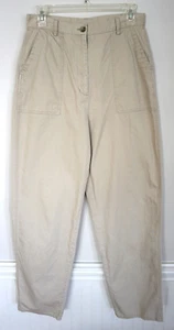 J. JILL Beige Tan Brown Flat Front Pocket Casual Cotton Pants Size 10 T Tall - Picture 1 of 4
