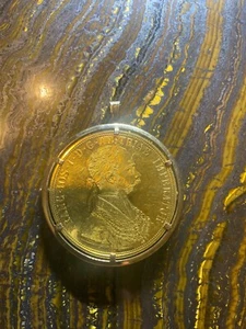 1915 Austrian Gold Ducat Bullion Coin Pendant & brooch pin 14k - Picture 1 of 6