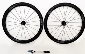 STRADALLI CARBONO 50/50 PEGAMENTO TUBULAR EN JUEGO DE RUEDAS DE CARRERAS RUEDAS DE BICICLETA DE CARRETERA 350 DTS - Imagen 1 de 7