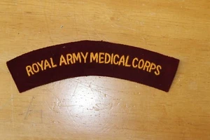 BRITISH WW2 AIRBORNE STYLE ROYAL ARMY MEDICAL CORPS FULL CLOTH SHOULDER TITLE - Picture 1 of 1