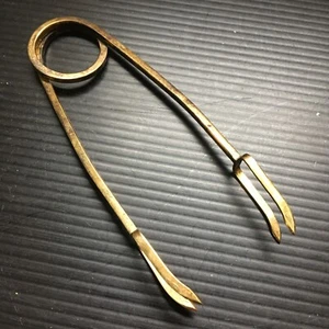 Vintage Rare Cartier Gold Plate Sterling Sugar / Ice Serving Tongs 5"L x0.75"W - Picture 1 of 5