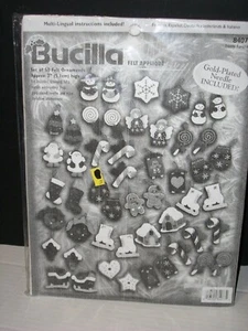 VINTAGE BUCILLA 50 CHRISTMAS FROSTY FAVORITES FELT ORNAMENTS KIT NEW SEALED 1999 - Picture 1 of 2
