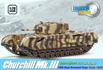 Dragon Armor 1:72 60431 Churchill Mk III Tank, British Army, Tunisia, 1943 - Immagine 1 di 4