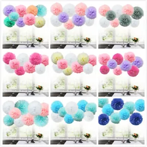 Time to Sparkle 9pcs Tissue Paper Pompoms Flower Balls Party Hanging Honeycomb - Picture 1 of 18