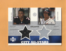 Michael Vick Andruw Jones 2002-03 UD SuperStars City All-Stars Dual Jersey 5S