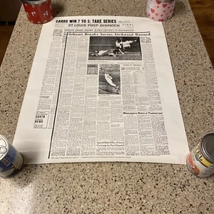 St. Louis Post Dispatch 1964 World Champs St. Louis Cardinals Poster 22.5"x17.5" - Picture 1 of 6