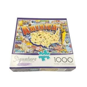Buffalo Puzzle 1000 Pieces Signature Collection America Points Of Interest Map - Picture 1 of 8