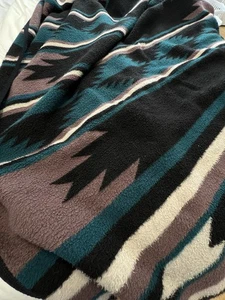 Coperta vintage Biederlack coperta Azteca Southwestern 62x76” made in USA - Foto 1 di 16