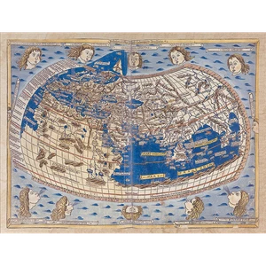 Johannes Schnitzer. Weltkarte aus Cosmographia (1482).  - Bild 1 von 5