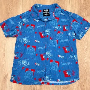 Camisa Atsuko Berserk Para Hombres XL Anime Japón Negra Espadachín Azul Abotonada - Imagen 1 de 5