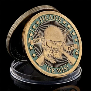 1775 Heads We Win Tails You Lose Skull Military Commemorative Challenge Coin - Picture 1 of 8