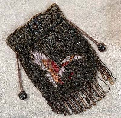 Bolso de Noche Estilo Vintage Mariposa Cuentas Bolsa Estilo Dibujo Cuerda Foto 1 de 4