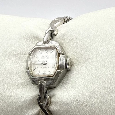 Reloj Gruen Precision vintage para damas años 40’s-50’s / cuerda automática ¡17 joyas funciona!  V117 Foto 1 de 4