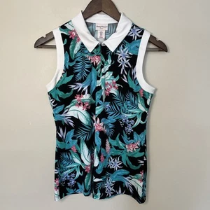 Tommy Bahama Golf Women's Sleeveless Top Tropical Floral Sz Small Pickleball - Picture 1 of 9