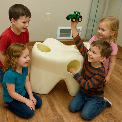 Taburete dental de fibra de vidrio Pop Art 2,5 pies oficina dental cofre del tesoro premio/asiento Foto 1 de 4