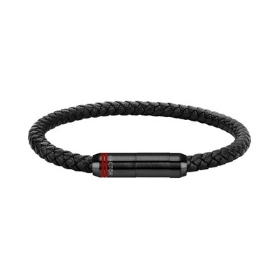 Bracciale SECTOR uomo Bandy pelle / acciaio nero - Immagine 1 di 4