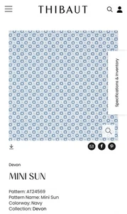 Anna French Wallpaper Mini Sun In Navy AT 24569 - Picture 1 of 6