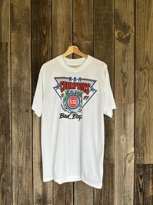 Detroit Pistons 1989-1990 Vintage T-Shirt Bad Boys World Champions, Size L - Image 1 of 4