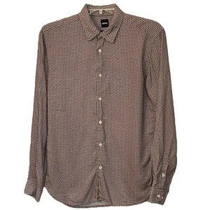 Hugo Boss Slim Fit Button Front Collar Dress Shirt Medium Work Office Dress - Picture 1 of 8
