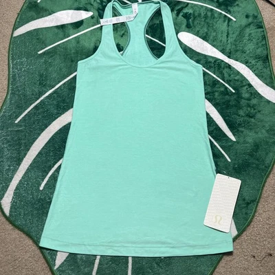 NWT Brand New Lululemon Cool Raceback Top Menthol Heather Size 8 Run Exercise - Image 1 of 4