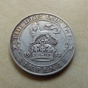George V Silver Sixpence 1912 Good Grade (myrefn21686) - Picture 1 of 4