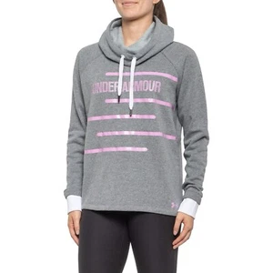 NWT Under Armour Women’s Threadborne Hooded Sweatshirt Gray Sz M Free U.S. Ship - Picture 1 of 3
