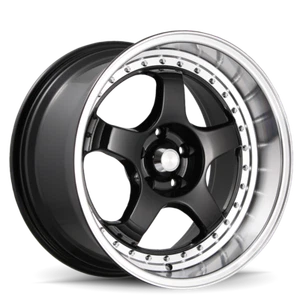 18x8 +42 Konig SSM 5x100 Gloss Black W/Machined Lip Wheels (Set of 4) - Picture 1 of 2