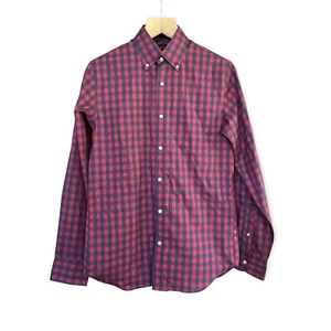 NWOT J.Crew Men’s Blue / Salmon Check Button Front Shirt, Size Small - Picture 1 of 8