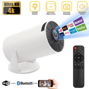 4K Mini Projector 10000 Lumen LED 1080P WiFi Bluetooth UHD Portable Home Theater - Picture 1 of 17