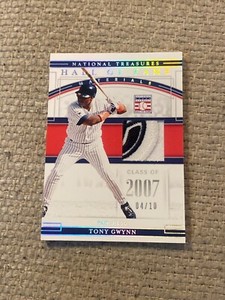 Tony Gwynn 2020 national treasures logo patch hall of fame #4/10