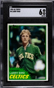 1981-82 Topps #4 Larry Bird SGC 6 EX-NM Boston Celtics Salón de la fama segundo año - Imagen 1 de 2