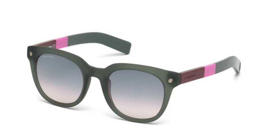 Óculos de sol DSQUARED2 Hall DQ0208 20B armação de plástico verde fosco 52-21-145 DQ 0208 - Imagem 1 de 1