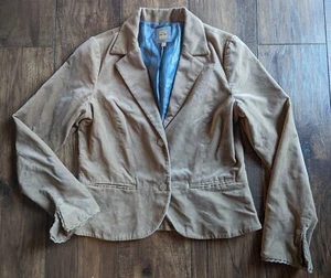 Old Navy Women's Beige Velour Blazer w/ Rhinestone Buttons Lined Size Large - Picture 1 of 18