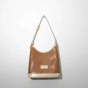 Dooney & Bourke Cabrio creme hellbraun perforierte Details Handtasche Schultertasche Beuteltasche - Bild 1 von 4