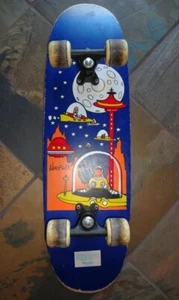 Vintage VERIFLEX Skateboard "Space Man" Outer Space Ship 1987 Great Graphics - Picture 1 of 7