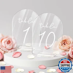 Vienrose Clear Acrylic Table Numbers 1-10 with Holder Stands, 5 x 7 Inch Wedd - Picture 1 of 5