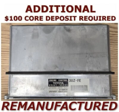 Computadora motor REMAN 01 02 Lexus LS430 V8 4,3 L ECM ECU PCM 89661-50551 INTERCAMBIO Foto 1 de 2