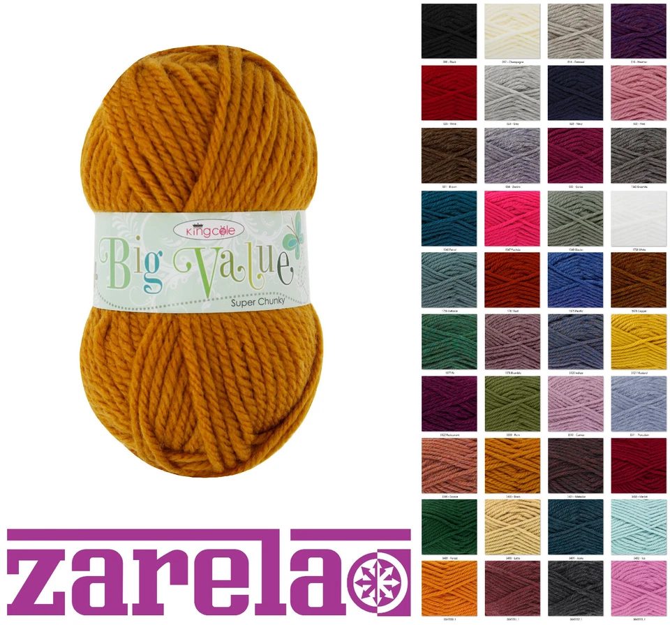 King Cole Big Value Super Chunky 100g ***Variety of Colours***