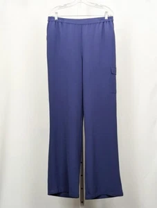 Linea Louis Dell'Olio Pants Blue Regular Gauze Crepe Cargo Misses Size M - Picture 1 of 7