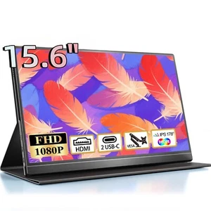 Moniteur Portable 15,6 Pouces 1920 x 1080 FHD avec USB-C & HDMI avec Écran VESA IPS - Photo 1/8