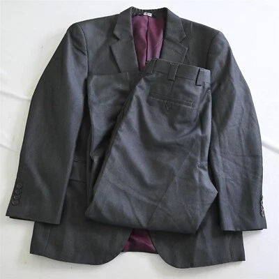 Fubu 40S 33x28 Gris Rayas 3 Piezas Hombre Chaleco Chaqueta Pantalones Traje Foto 1 de 4