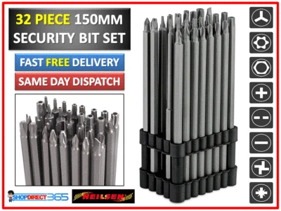 32pc 150mm Extra Long Reach Torx Security Bit Set Tamper Proof Screwdriver #0715 - Image 1 of 3