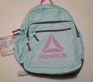 New Girl Kid’s Reebok Alfie Backpack Pink/Green Laptop Storage, Water Resistant - Picture 1 of 9