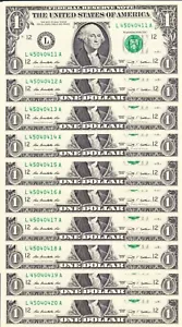 10 Consecutive 2009 $1 LA Block Federal Reserve Notes - Gem Crisp Uncirculated - Picture 1 of 1