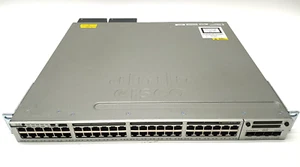 Cisco WS-C3850-48F-S 48 Port PoE Switch W/ C3850-NM-4-10G 2X 1100W PSU GD178 - Picture 1 of 11