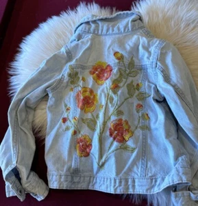 denim jacket with embroidery for girl size 4T - Picture 1 of 4