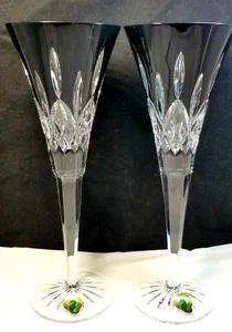 Waterford Lismore Black Flute Pair Set of 2 Boxed # 40021870 - Picture 1 of 1