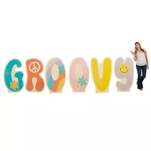 Fun Express Groovy Letter Cardboard Cutout Stand-Ups - 6 Pc. - Picture 1 of 1