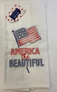 1 July 4th America the Beautiful Kitchen flour sack towel 28" x 16" 100% cotton  - Picture 1 of 1