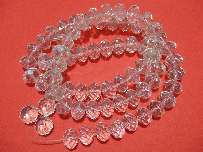 15pz  perline in vetro cristallo forma cipolla 12x10mm colore trasparente bijoux - Immagine 1 di 1